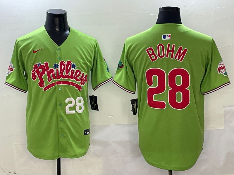 Men Philadelphia Phillies #28 Bohm Green Five generations Nike 2025 MLB Jersey style 2